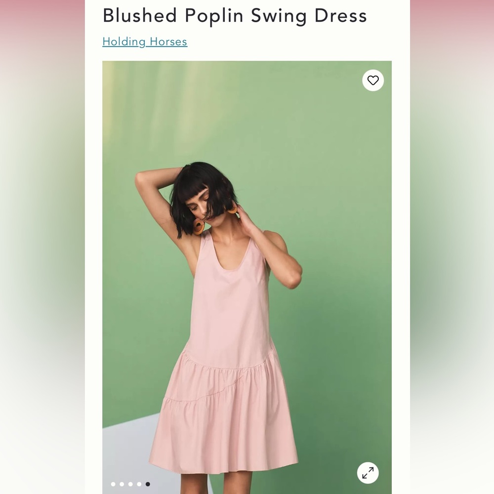 Anthropologie Holding Horses Brushed Poplin Swing Dress Size XS.